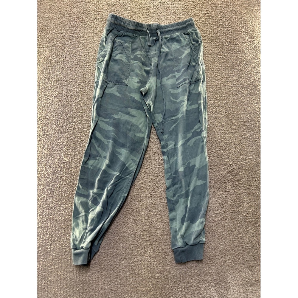 Splendid Womens Camo Print Joggers Green Grey Rayon Casual Lounge Pants Small